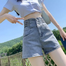 韩版高腰牛仔短裤女2023新款春夏薄款显瘦美式收腰辣妹裤子