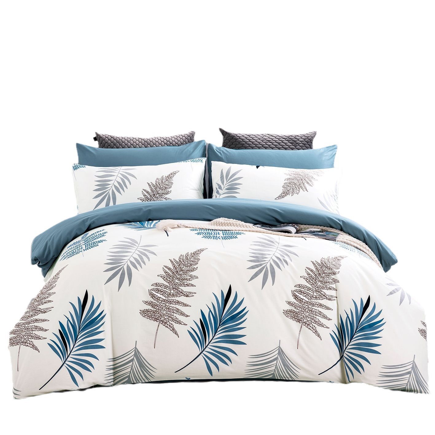 Algodón puro de cuatro piezas de ropa de cama dormitorio de estudiantes sábana cubierta del edredón Algodón puro simple piel-friendly nueva cubierta del edredón impreso Doble