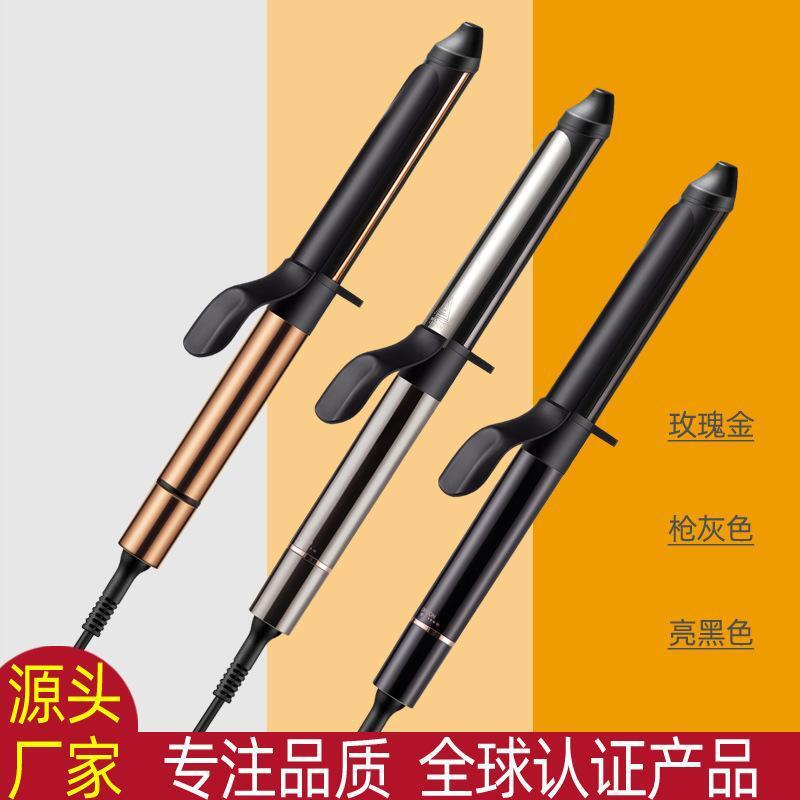 New cross-border big wave curling iron pear flower hair iron rose gold LCD hair curling iron