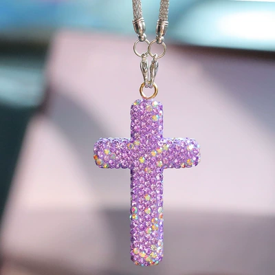 Car hanging — Hot Selling Internet Celebrity Clay - lotus-leaf-purple-slim-cross