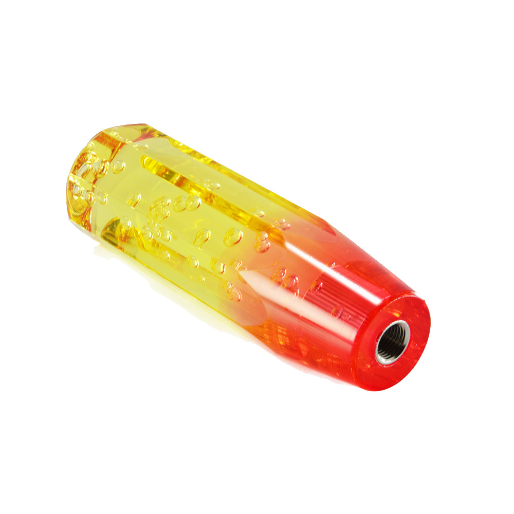 Cabeza de cambio de cristal acrílico de dos colores octogonal cabeza plana cabeza de la manija de cambio transparente de dos colores onda palo palanca de cambio interior del coche image 9