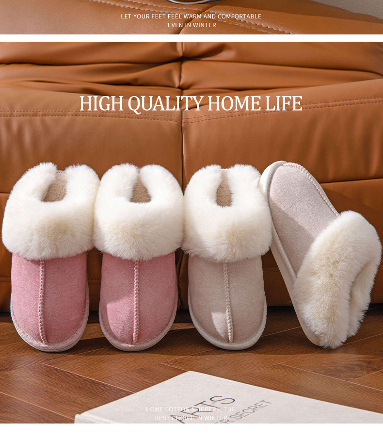 Pantofole soffici autunno e inverno calde fondo spesso casa ispessito peluche cotone trascinare casa pantofole di cotone interno_voghion.com
