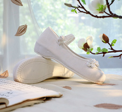 素結 2023春夏漢服鞋北京布鞋坡跟禪意繡花鞋低跟茶藝師工作女鞋