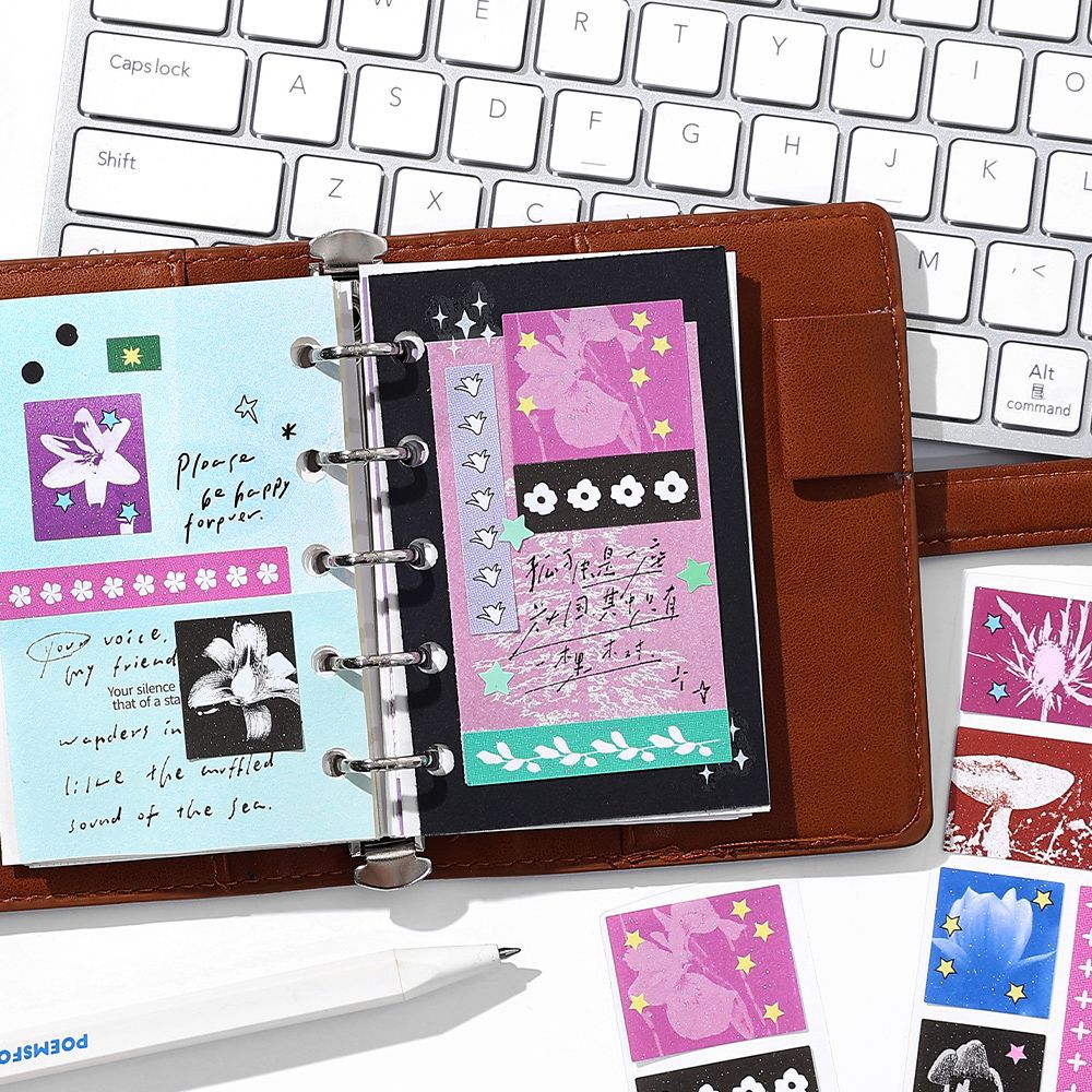 Pegatinas de papel More Pegatinas de arena flash Paquete de estrellas fuera de capítulo Libro creativo Material de decoración Pegatinas de película de corte