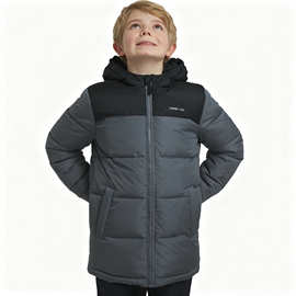 Hooded jacket 冬季现货男童拼色加厚保暖连帽休闲中长款羽绒外套