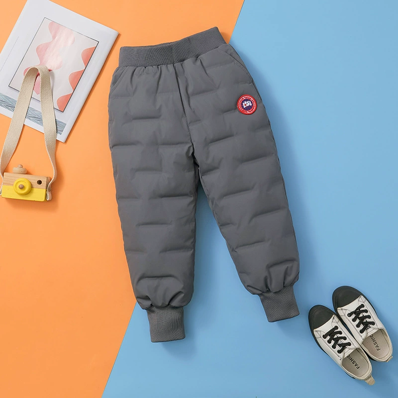 Children's winter fashionable warm trousers with down for boys, Korean style, for teenagers