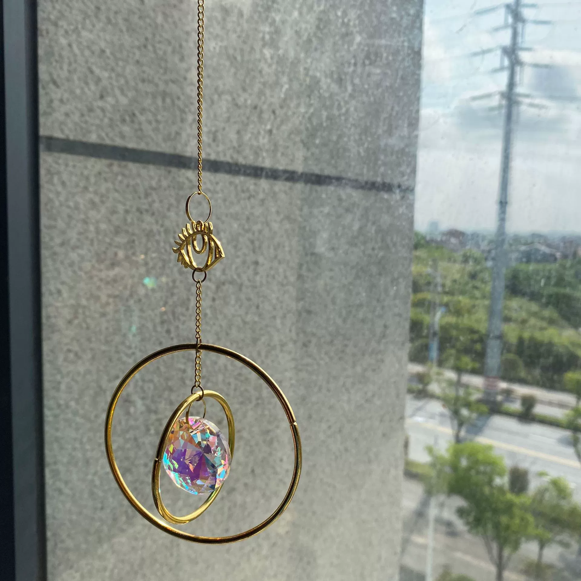 Hanging Ornaments Event & Party Supplies 1 Piece Quantity Simple Style Circle Eye Artificial Crystal Pendant Artificial Decorations