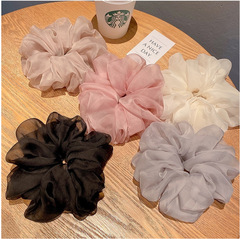 Sweet and Gentle Chiffon Garter Hairband for Women, Elegant Ponytail Hair Accessory, Fashionable Bow Headband, Scalp Hairband