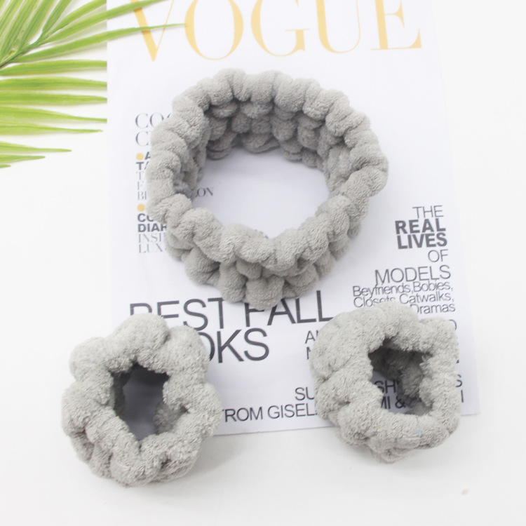 Cara lavado pelo banda coral felpa Mujer estudiante diadema alto elástico antideslizante Otoño e Invierno máscara lavado headbufanda tocado