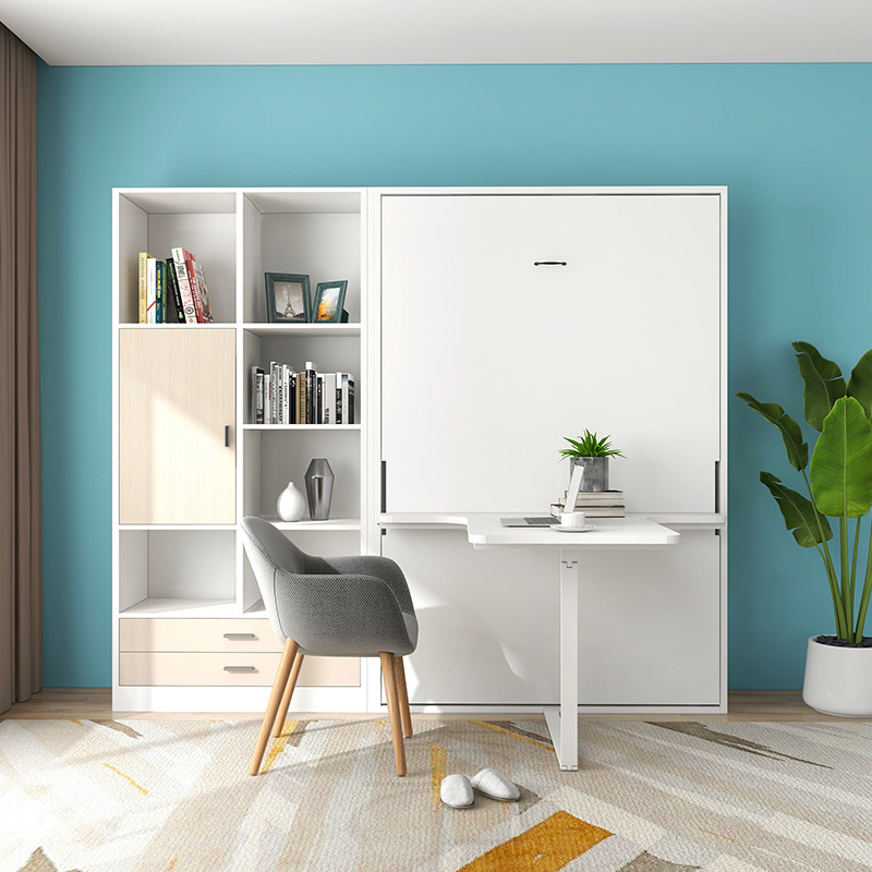 Bed Hardware Folding Bed Wall Bed Murphy Bed Wardrobe Accessories Desk Integrated Rotating Foldable Single Bed Storage