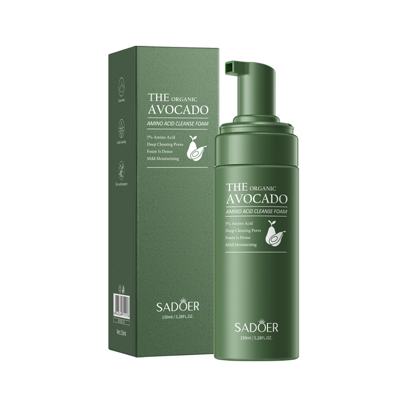 Espuma limpiadora facial SADOER pure English con aminoácidos de plantas y frutas, con cabezal de cepillo, venta al por mayor para comercio exterior transfronterizo.