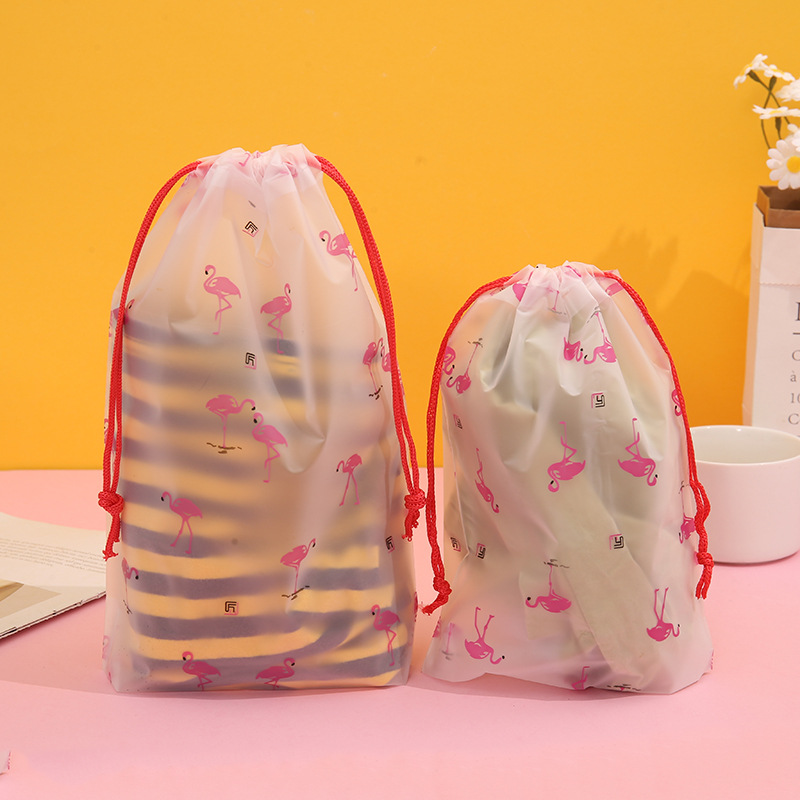 Spot CPE transparente esmerilado cordón bolsillo plástico zapatos de viaje almacenamiento bolsa de embalaje ropa calcetines bolsa