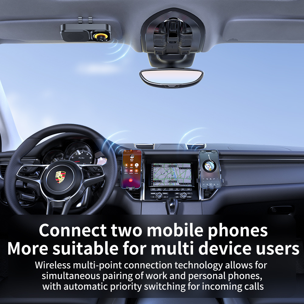 New Bt17 Sun Visor Bluetooth Car Hands-Free Call Noise Reduction Intelligent Sensor Vibration Boot Siri Voice 3W