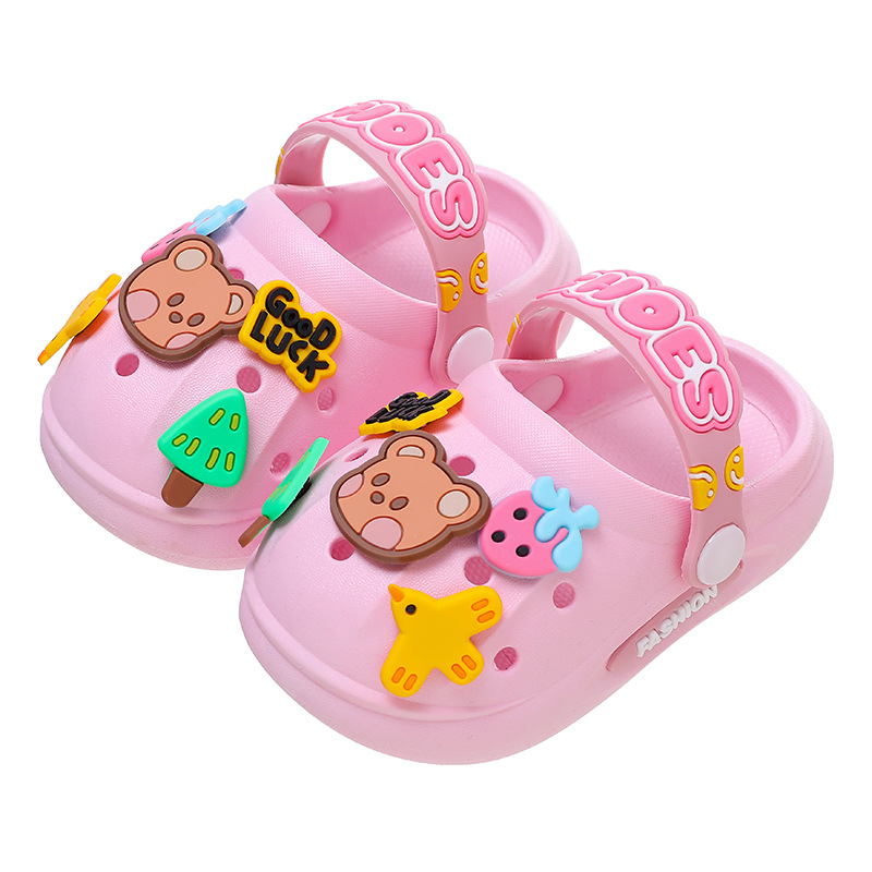 Zapatillas infantiles de verano niñas bebés interior suave antideslizante dibujos animados lindas zapatillas de playa para niños sandalias de agujero