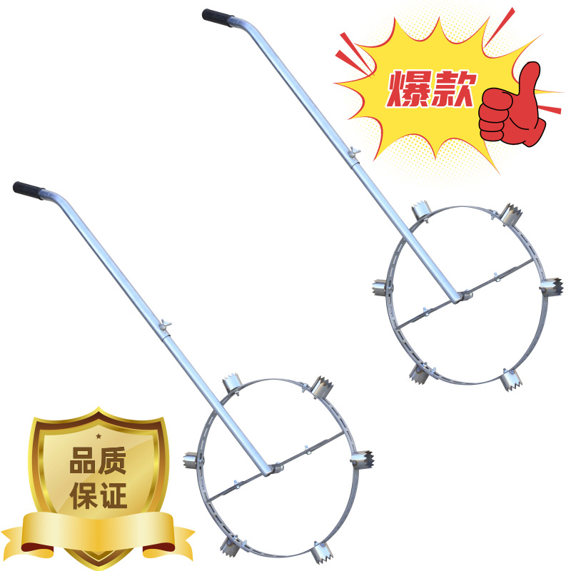 손으로 밀어 넣는 원형 플레이트 탈착식 및 조절식 식물 간격 심기 장치 - [스테인리스 스틸 톱니 모양 튜브] 2세트가 포함된 인기 있는 두꺼워지고 무거워진 버전