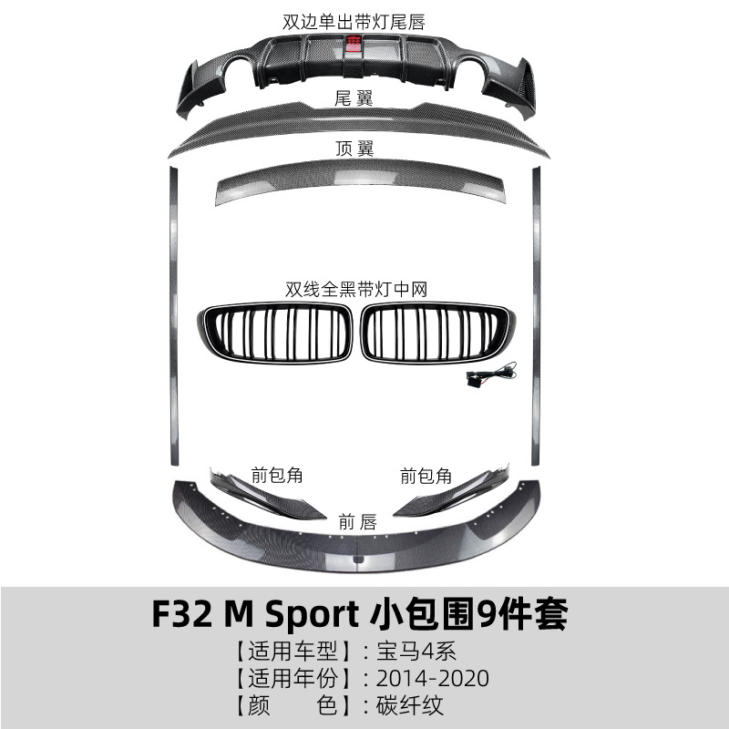 BMW – Body Kit for BMW Big Surrounded - small-body-kit-7pcs-carbon-fiber-pattern