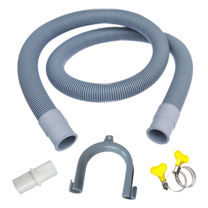 Удлинительный шланг для стиральной машины, пластиковый, стандартный, с креплением, 2 см, удлиненная версия, гофрированный шланг