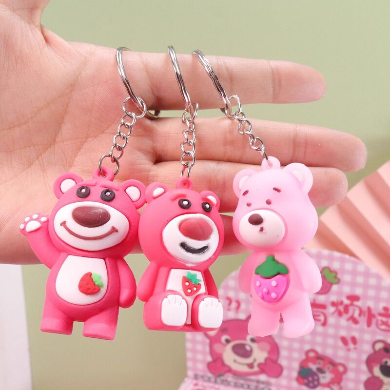 イチゴクマ人形ハンドフィギュアブラインドボックス人形キーホルダーかわいいランドセルペンダント小学生のおもちゃ子供の小さなギフト|undefined