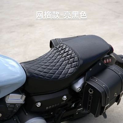 Benda jinjila 300 lengthened cushion modified riding retro double leather seat cushion widened comfortable thickened (Motorcycle cushion) - mesh-black