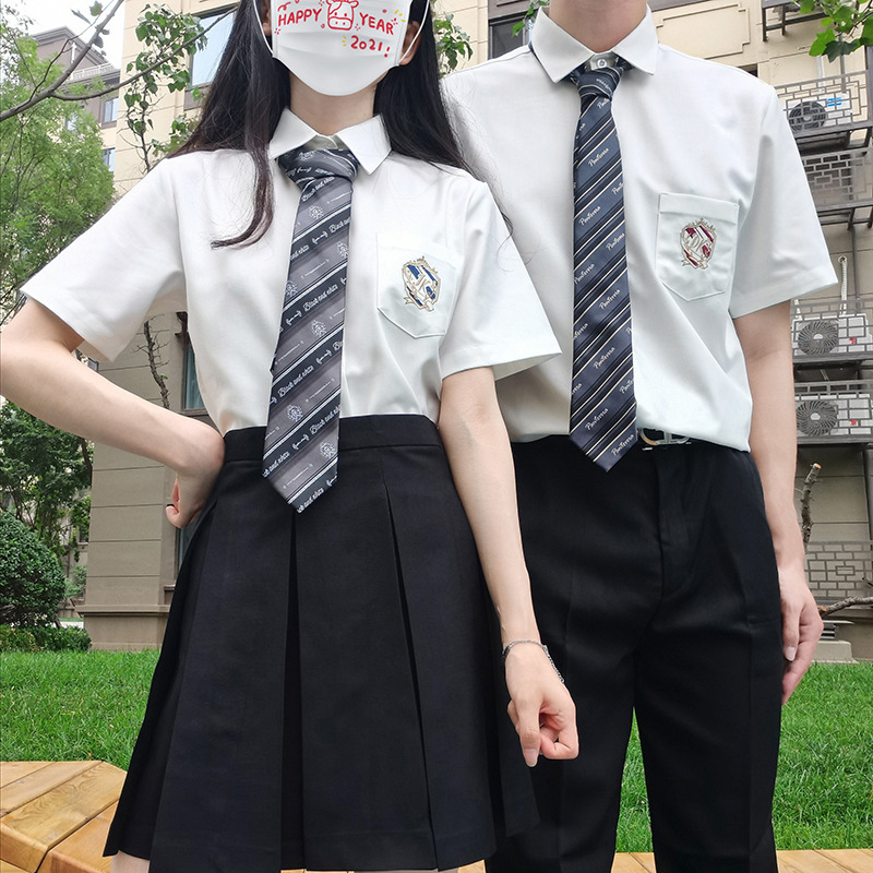 Jk/Dk Uniform Original Drowning/Zhuoyuan Embroider Long and Short-Sleeved Shirt Japanese Style Preppy Style School Supply for Couples Men and Women