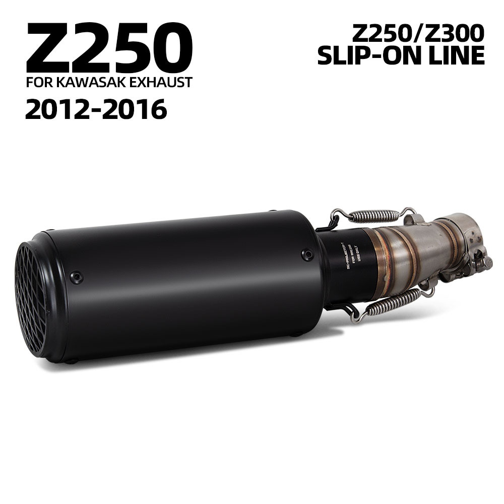 Suitable for Motorcycle Exhaust Pipe Modification Z250 Z300 Stainless Steel Middle Section Sc Barrel Tail Section 12-16 Years