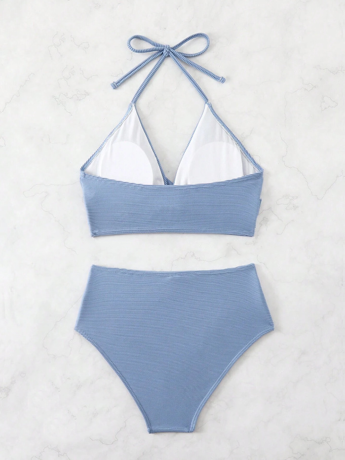 GraceChic 2025 Nouveau maillot de bain femme style européen et américain haut de gamme licou bikini taille haute deux pièces maillot de bain_voghion.com