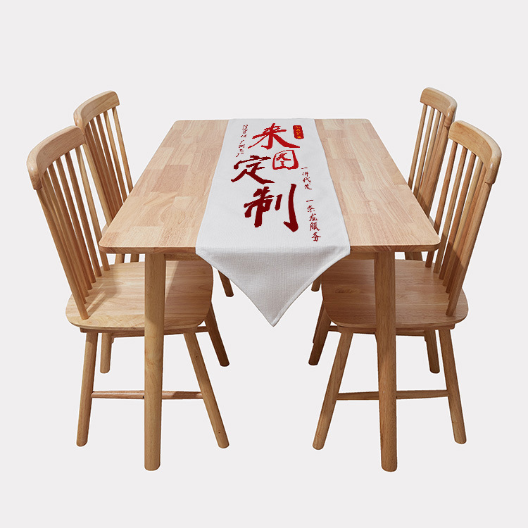 190 gramos de lino perlada bandera de mesa de ángulo agudo tela de té almohadilla de mesa de comedor decoración bandera de mesa para dibujar a medida xqds0332a image 7