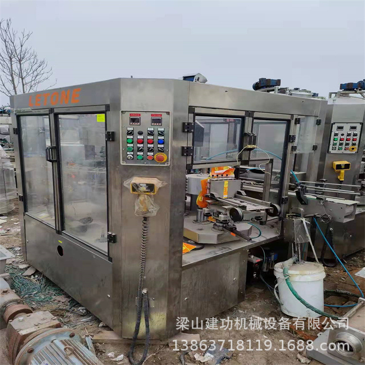 二手全自动高速旋转热熔胶贴标机 5L贴标机 矿泉水旋转回转贴标机