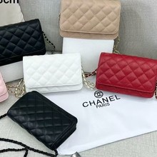 小香家外贸跨境女士包新款发财包鱼子酱牛皮单肩斜跨包WOC磁扣小