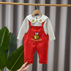 Autumn children's set, fashionable sweatshirt for leisure, cartoon overall, 2021 collection, long sleeve