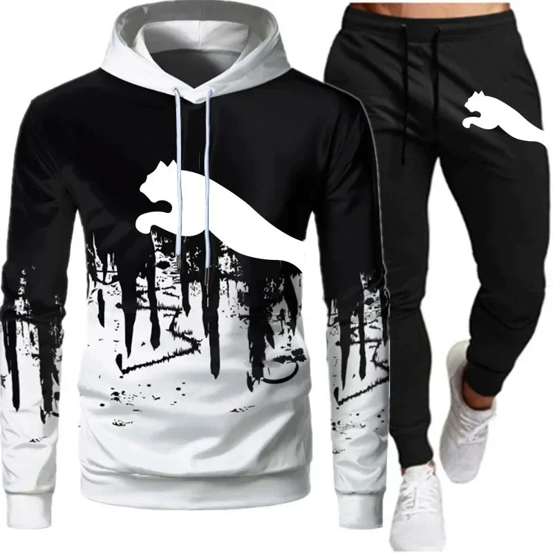 Autumn long-sleeve, trousers, sports jacket with hood, set for leisure, (Physicals)