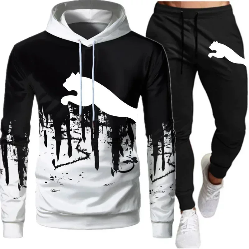 Autumn long-sleeve, trousers, sports jacket with hood, set for leisure, (Physicals)