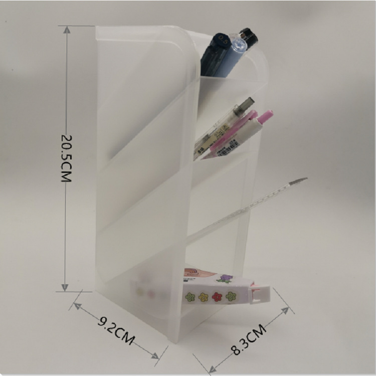 斜插笔筒塑料收纳盒多层分格笔架收纳创意笔筒斜插式笔筒详情5