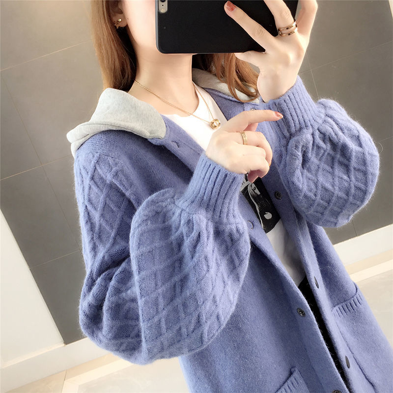 外套女秋冬2025新款女士宽松大码学生外穿休闲显瘦中长款针织开衫|undefined