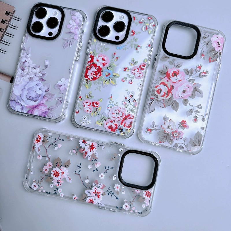 Apple, совместимый чехол для телефона, iPhone 14, iPhone 15, iPhone15 Pro, настоящий защитный чехол, iphone, цветочная печать