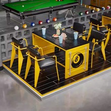 工业风餐桌椅组合铁艺创意洽谈区休息区小酒馆酒吧清吧桌椅卡座