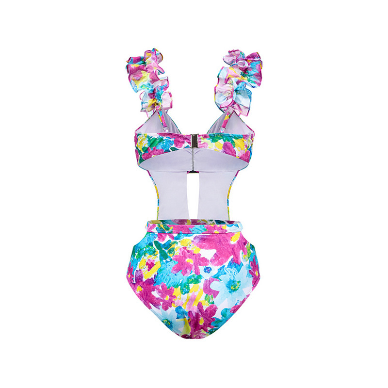 210g Weight Sleeveless Sleeve Length Polyester Fabric Type Regular Top Length One-pieces Tops Type 2 Pieces Set Quantity Swimming Pool, Swimming Occasion V Neck Neckline Regular Fit Fit Type Ditsy Floral Pattern Women's Gender Elegant Style Women's Elegant Lady Ditsy Floral 2 Pieces Set One Piece Swimwear 9