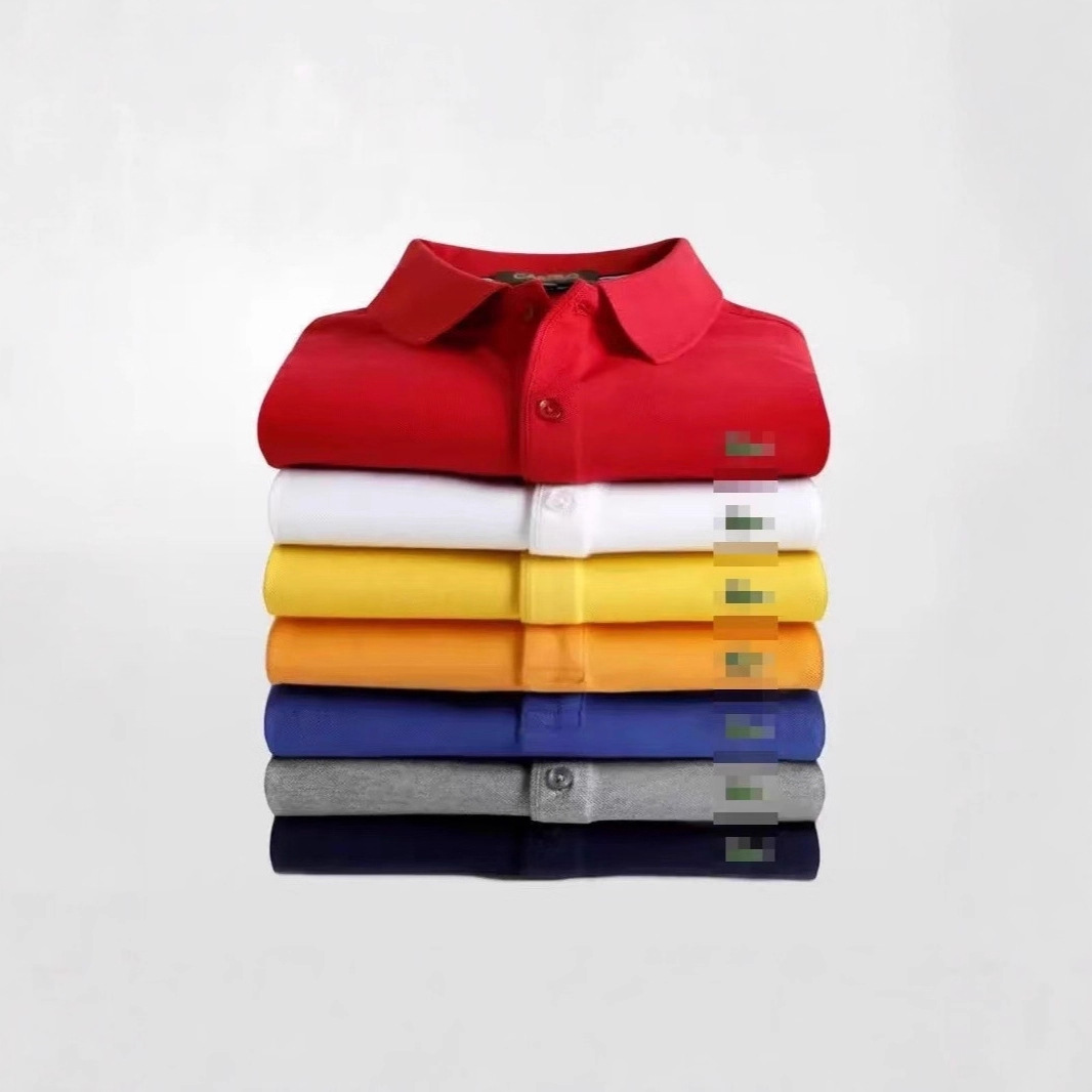 Men's Embroidered Color-Block Crocodile Business Exclusive Cross-Border Casual Polo Shirt with a Turn-Down Collar, Available for Dropshipping with Brand Logo