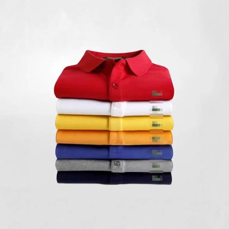 Men's Embroidered Color-Block Crocodile Business Exclusive Cross-Border Casual Polo Shirt with a Turn-Down Collar, Available for Dropshipping with Brand Logo