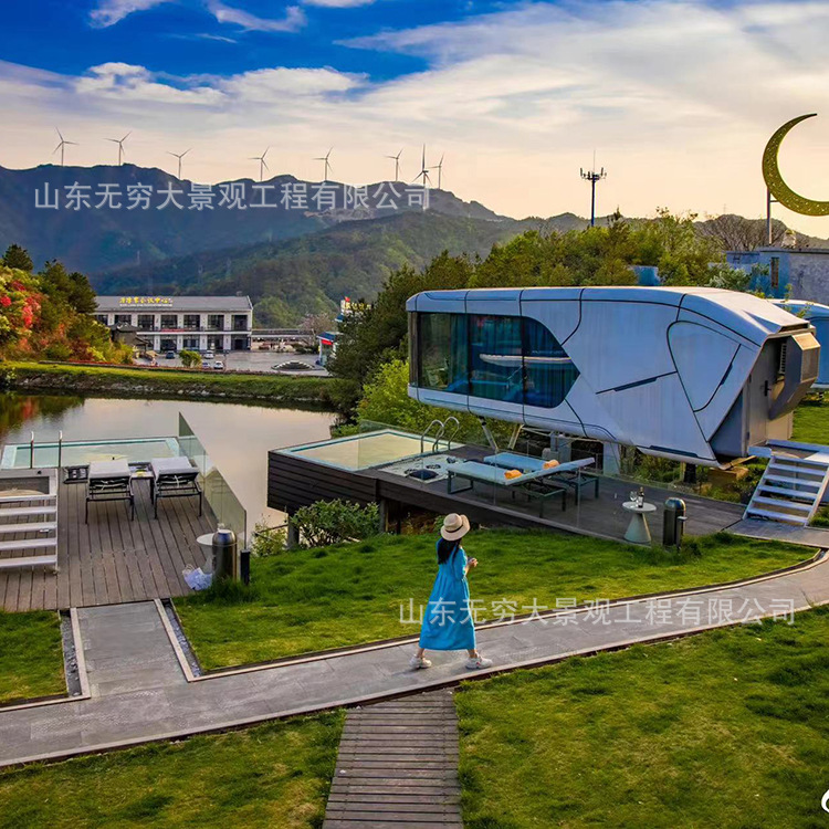 Grandes tiendas del hotel creativo integrado punto escénico B & B cápsula espacial al aire libre insonorizada Apple cabina Villa