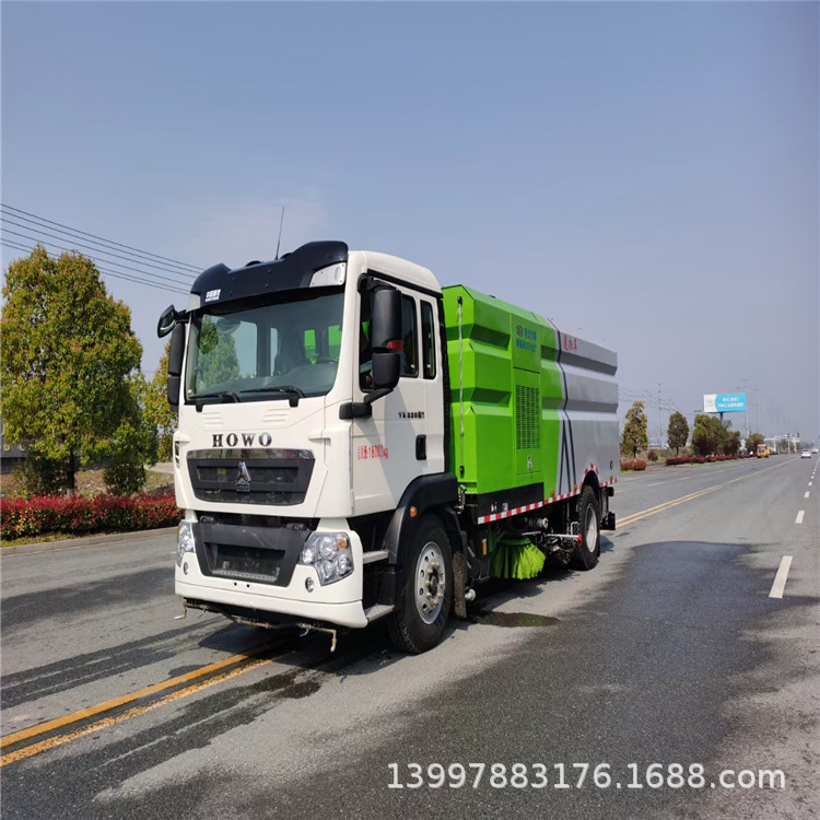 National Sixth Heavy Duty Truck Howo 16 Square Large Sweeping Truck Manufacturer Sells Heavy-Duty Diesel High-Power Wet Sweeping Truck
