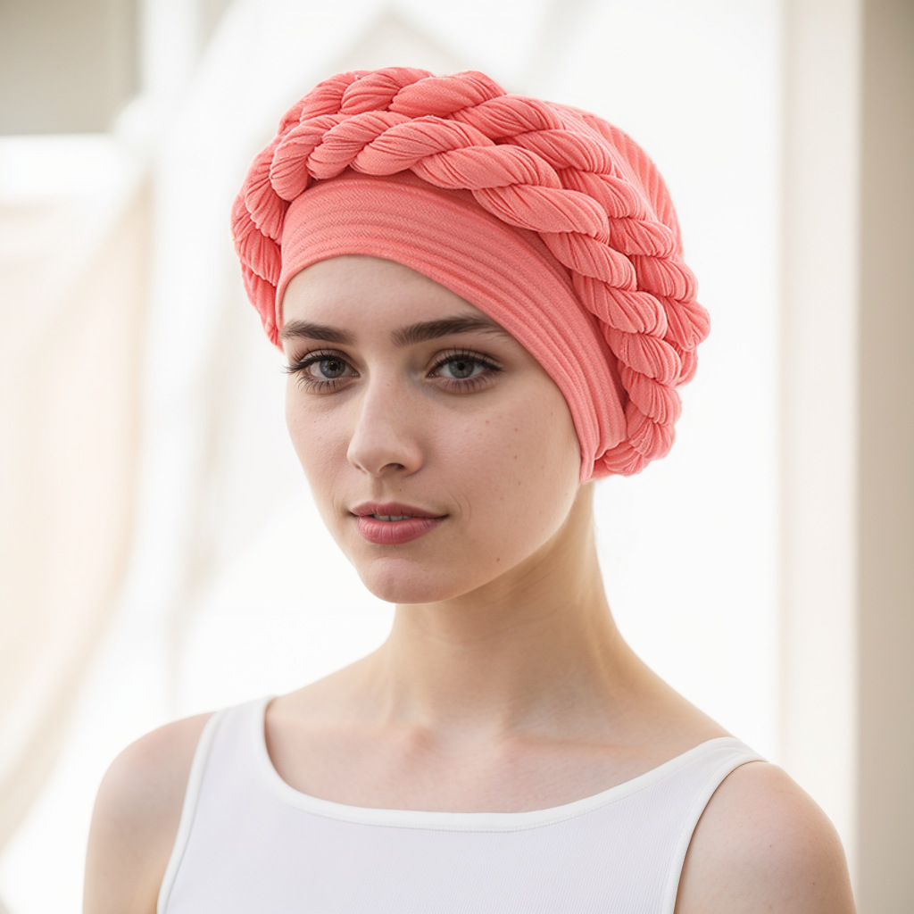 Uus Baotou müts punutud müts Linasest kortsutatud punutud moslemimüts_voghion.com