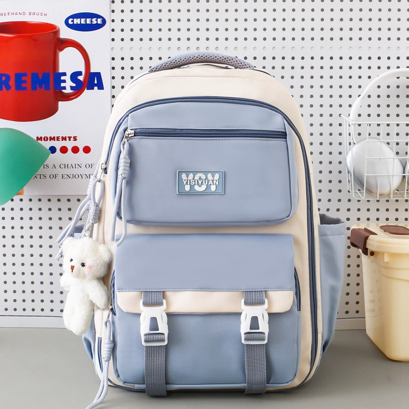 Bolsa de escuela de estudiantes coreanos de escuela secundaria, alta capacidad, color de marea, mochila de mujer, mochila multifuncional.