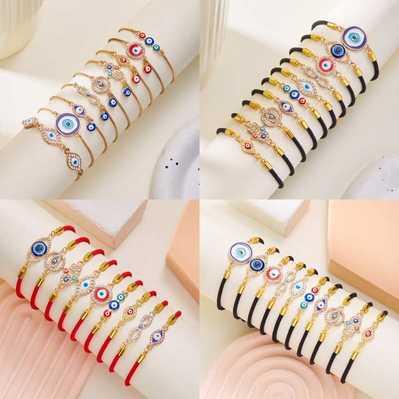 European and American Cross-Border New Devil's Eye Bracelet Collection, Creative Adjustable Pull-Out Blue Eye Bracelet in Stock