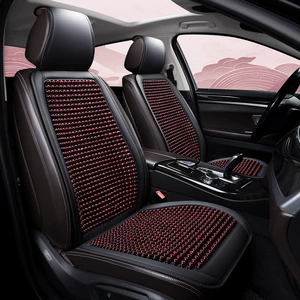 Car Seat Cushion Summer Cooling Pad Wooden Beads Ventilation Seat Cushion Cool Ice Silk Breathable All-Season Universal Car Seat