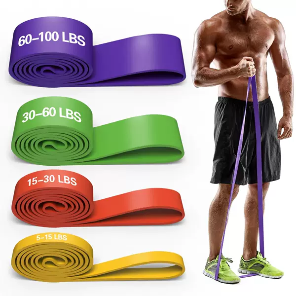 TPE tension belt cross-border for fitness resistance belt yoga elastic belt strength training load tension ring printing log