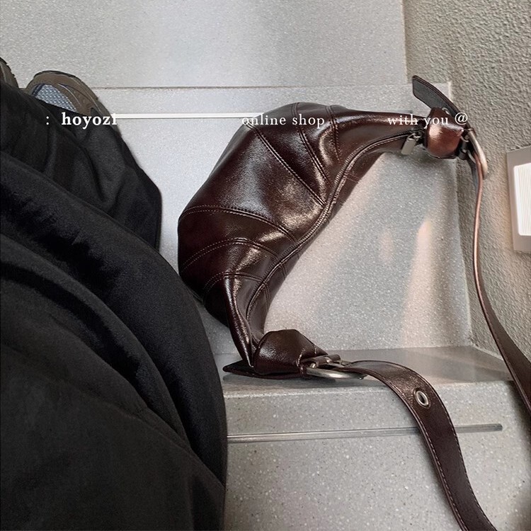 Vintage brown Horn Bag Women's Underarm Bag Autumn and Winter 2025 New Fashion South Korea All-match Crossbody Bag Dumpling Bag Vintage brown Horn Bag Women's Underarm Bag Autumn and Winter 2025 New Fashion South Korea All-match Crossbody Bag Dumpling Bag