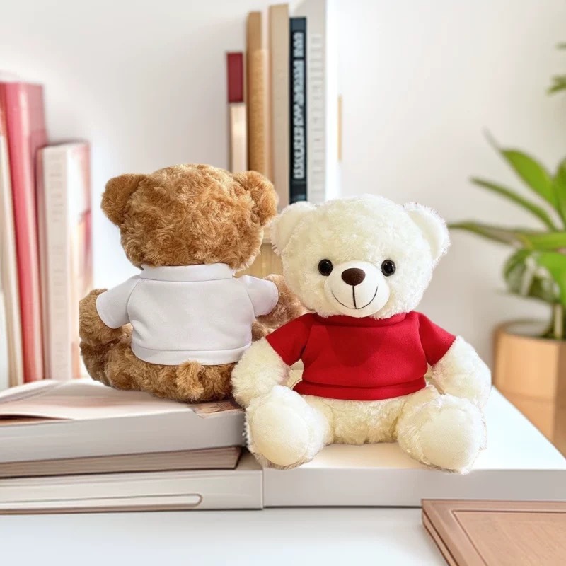 Polo camiseta pequeña compañía de muñecas de peluche regalo muñecas de peluche muñecas de peluche vestido muñeca impresión logotipo