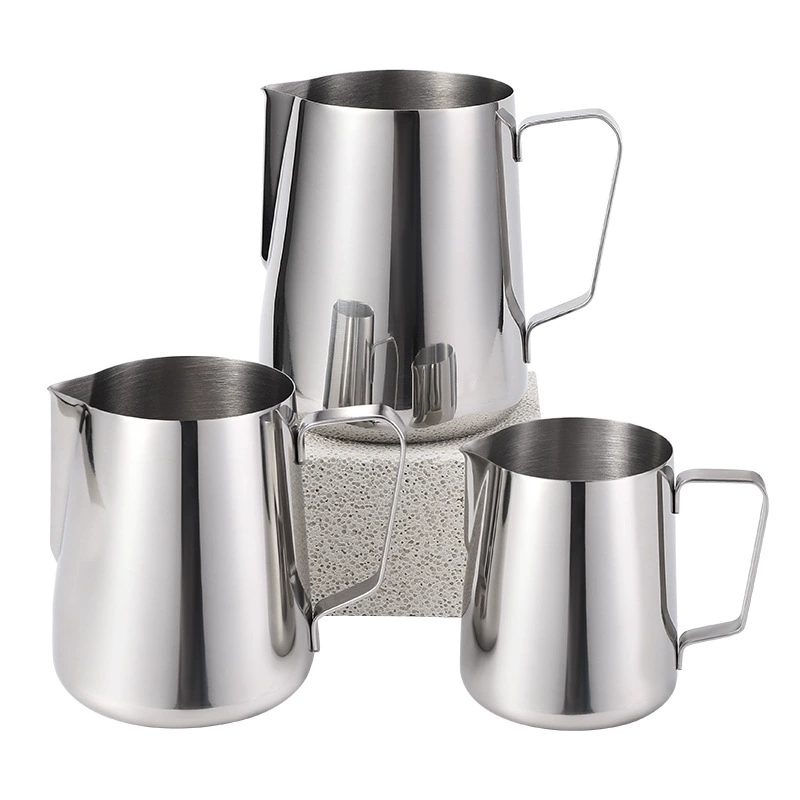 Italian 304 stainless steel pull-up cup pointed mouth melting wax cup melting wax milk bubble cup pull-up pot coffee pull-up tank utensil utensil utensil utensil utensil utensil utensil utensil