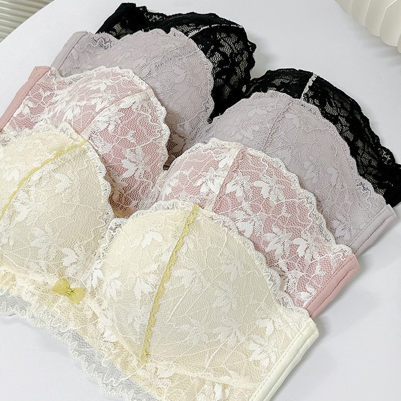 313 # 라텍스 속옷 여성의 작은 가슴 푸시 업 큰 섹시한 레이스 유방 처짐 방지 원활한 브라